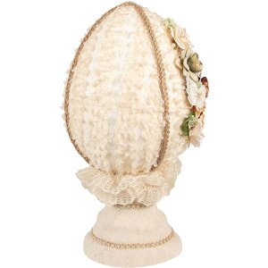 Uovo decorativo Clayre & Eef Beige Ø20x39 cm Decorazione primaverile Stile Vintage