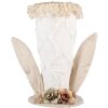 Cappello decorativo Clayre & Eef Bianco Beige 16x16x27 cm Romantico Stile Vintage Tessuto Fiori