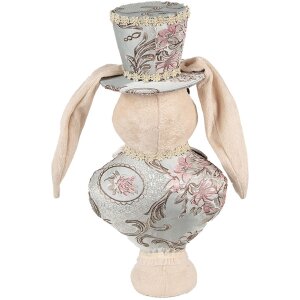 Clayre & Eef coniglio decorativo beige 18x15x38 cm plastica tessile classica