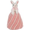 Coniglio decorativo Clayre & Eef Bianco Rosa Ø8x14cm Stile Country Tessile Plastica