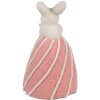 Coniglio decorativo Clayre & Eef Bianco Rosa Ø8x14cm Stile Country Tessile Plastica