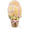 Clayre & Eef 65948 Uovo decorativo rosa giallo Ø17x33cm stile country in plastica tessile