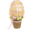 Clayre & Eef 65948 Uovo decorativo rosa giallo Ø17x33cm stile country in plastica tessile