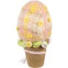 Clayre & Eef 65948 Uovo decorativo rosa giallo Ø17x33cm stile country in plastica tessile