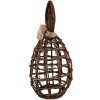 Clayre & Eef Coniglio decorativo in rattan marrone 23x22x45 cm Stile country