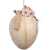 Uovo da appendere Clayre & Eef Ø 20x28 cm Beige Vintage Deco con pizzi e fiori