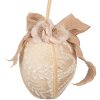 Clayre & Eef 65952 Appendino decorativo Uovo Tessile Beige Ø11x17cm Stile Vintage