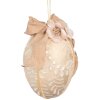 Clayre & Eef 65952 Appendino decorativo Uovo Tessile Beige Ø11x17cm Stile Vintage