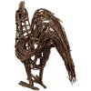 Clayre & Eef Pollo decorativo in rattan marrone 34x15x39 cm Stile country per interni e per esterni