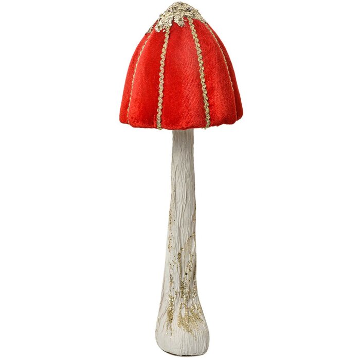 Clayre & Eef 66164 Fungo decorativo in stile barocco rosso oro Ø15x40cm