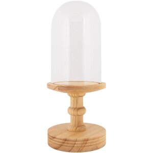 Vaso a campana in vetro Clayre & Eef base in legno...