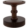 Vaso a campana in vetro Clayre & Eef base in legno Ø17x40cm vetro stile country marrone