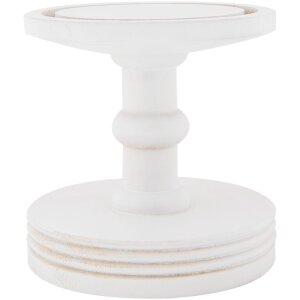 Campana di vetro Clayre & Eef Ø17x40cm Cappa decorativa in vetro bianco e legno in stile country