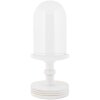 Campana di vetro Clayre & Eef Ø17x40cm Cappa decorativa in vetro bianco e legno in stile country