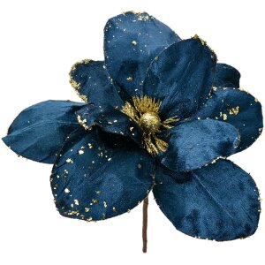 Clayre & Eef Decorazione natalizia Fiore Blu Oro...