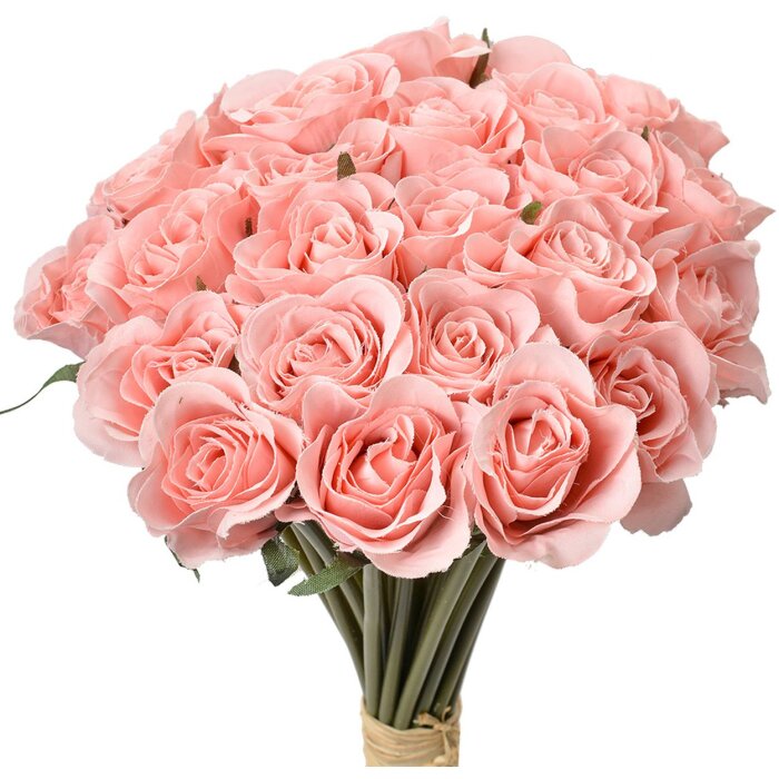Clayre & Eef Bouquet di rose artificiali rosa 24 fiori 20x16x30 cm