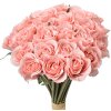 Clayre & Eef Bouquet di rose artificiali rosa 24 fiori 20x16x30 cm