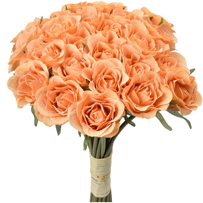 Bouquet di fiori artificiali Clayre & Eef 24 rose arancioni 20x16x30 cm