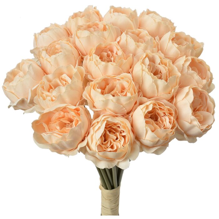 Clayre & Eef 6PL0393W Bouquet di fiori artificiali 18 rose beige 30 cm
