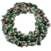 Clayre & Eef 50817 Ghirlanda natalizia Ø75x14 cm bacche di neve plastica