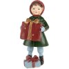 Clayre & Eef 6PR5722 Statuina di Natale bambino verde rosso 12cm in poliresina stile country