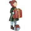 Clayre & Eef 6PR5722 Statuina di Natale bambino verde rosso 12cm in poliresina stile country