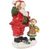 Clayre & Eef 6PR5723 Figurina decorativa Babbo Natale con Bambino 8x6x13 cm Rosso Bianco