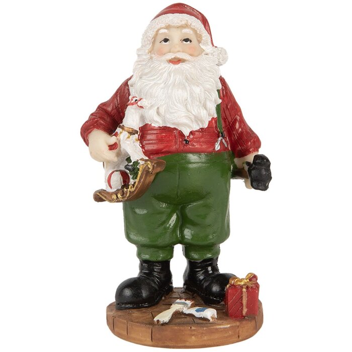 Clayre & Eef 6PR5724 Babbo Natale figura decorativa in stile country 8x6x13 cm
