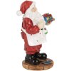 Clayre & Eef 6PR5725 Figurina di Babbo Natale Rosso Bianco 8x6x13 cm in poliresina