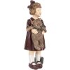 Figurina decorativa Clayre & Eef Bambino con orsacchiotto marrone verde 6x5x15 cm
