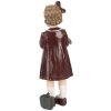 Figurina decorativa Clayre & Eef Bambino con orsacchiotto marrone verde 6x5x15 cm