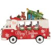 Clayre & Eef 6Y5855 Modello di autobus LED Rosso Bianco 31x15x21 cm Funzionamento a batteria