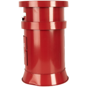 Clayre & Eef 6Y5856 Cassetta delle lettere rossa Ø24x38 cm Lettere a Babbo Natale