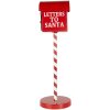 Cassetta delle lettere di Clayre & Eef Lettere a Babbo Natale rossa Ø15x50cm in stile country in metallo