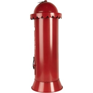 Clayre & Eef 6Y5859 Cassetta delle lettere rossa Ø19x52cm Babbo Natale Consegna rapida
