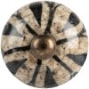 Clayre & Eef 66042 Pomello per porta in ceramica grigio nero Ø 3x3 cm