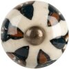 Clayre & Eef Pomello per porta in ceramica Ø 3x3 cm Beige Nero Vintage