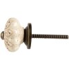 Clayre & Eef Pomolo per porta in ceramica Boho Beige Brown Ø4x3 cm