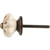 Clayre & Eef Pomello per porta in ceramica Ø4x3cm Beige Brown Boho Vintage Style