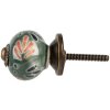 Clayre & Eef Pomello per porta in ceramica Ø 3x3 cm Verde Arancione Stile Boho