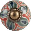 Clayre & Eef 66051 Pomello per porta Boho Verde Arancione Blu Ø3cm S4cm