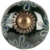 Clayre & Eef Pomello per porta in ceramica verde blu Ø3cm stile Boho