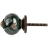 Clayre & Eef Pomello per porta in ceramica verde blu Ø3cm stile Boho