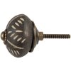 Clayre & Eef 66054 Pomello per porta in ceramica Grigio Beige Ø4x4cm Stile Boho