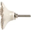 Pomello per porta in ceramica Clayre & Eef Ø5x3cm Beige Brown Antique Look