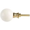 Clayre & Eef 66058 Pomello per porta in ceramica bianca Ø3cm vite 4cm