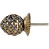 Clayre & Eef 66064 Pomello per porta in vetro blu scuro oro Ø4cm Classico Elegante