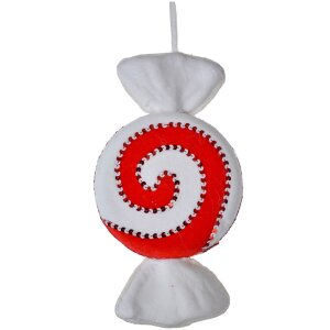 Clayre & Eef 66110 Ciondolo decorativo rosso candy bianco 33x18x4 cm