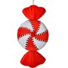 Targhetta natalizia Clayre & Eef rosso candy bianco 13x5x25 cm