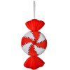 Targhetta natalizia Clayre & Eef rosso candy bianco 13x5x25 cm